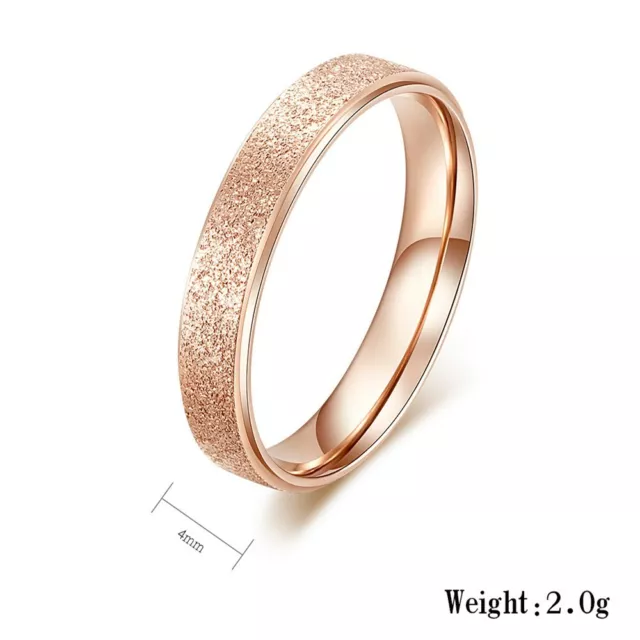 18K Rose Gold/Silver Tail Ring Men Women's Titanium Steel Couple Rings Size 4-9 3