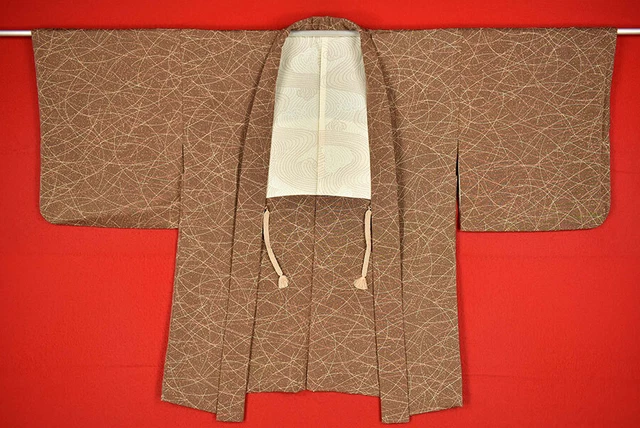 Vintage Japanese Kimono Silk Antique BORO HAORI Kusakizome Dyed/B749/590