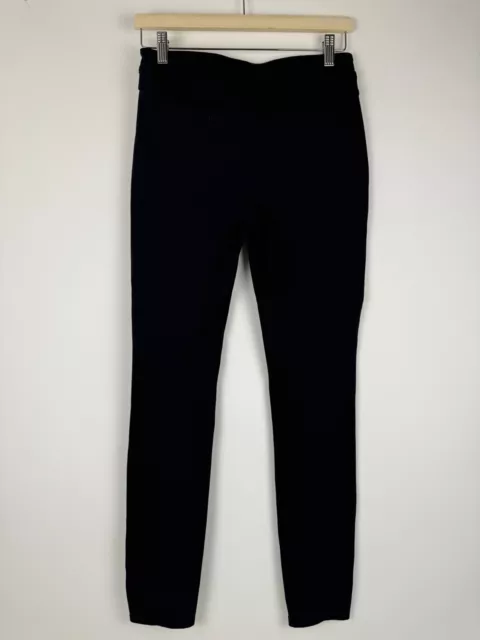 Athleta Ponte Knit Moto Pant Leggings Zip Pockets Black Womens 6 3