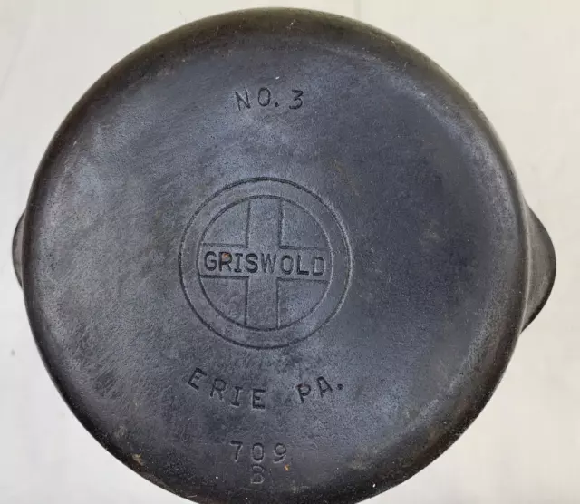 Vintage Griswold No. 3 6 inch Cast Iron Skillet Frying Pan Erie PA 709 B