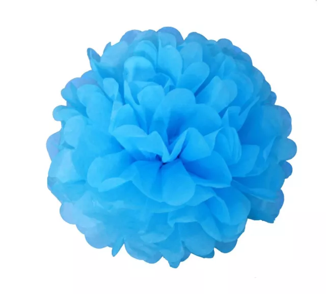 Blauer Stoff Papier Bommel Bommel Blume Geburtstag Hochzeit Weihnachten Party Dekor