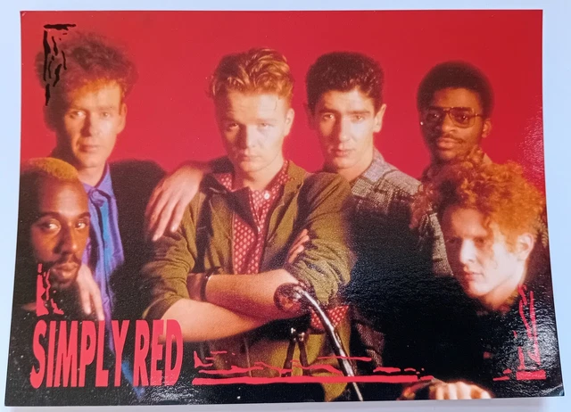 SIMPLY RED MICK Hucknall Band Members Vintage Colour Postcard Size A6 SIMPLY RED MICK Hucknall Band Members Vintage Colour Postcard Size A6