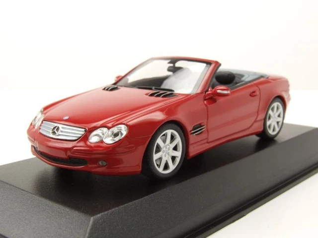 Mercedes Sl R230 Cabriolet 2001 Maquette de Voiture Rouge 1:43 Maxichamps
