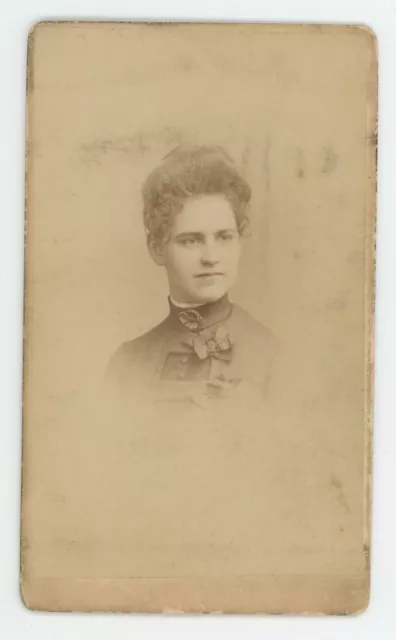 Antique CDV Circa 1870s Gorgeous Young Woman in Dress Phillips Philadelphia, PA