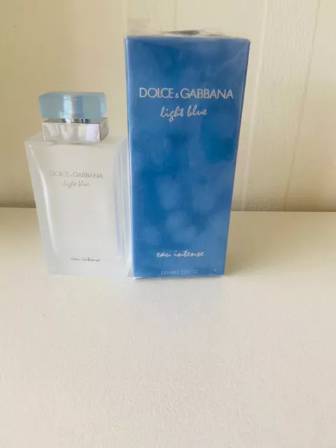 D&G EMPTY light blue eau Intense 100ml 3.3 Oz Original Box Dolce & Gabbana