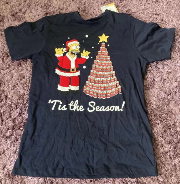 Primark Mens Christmas Homer Simpsons T-Shirt S Small New Bnwt Gift Present New