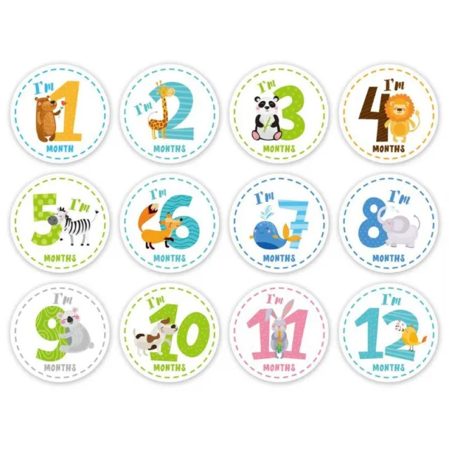 Cartoon Baby Monthly Stickers Baby Stickers Gender Neutral