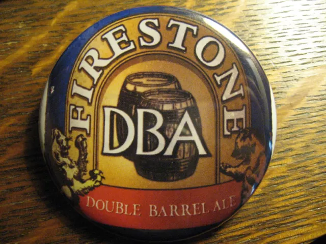 Firestone DBA Double Barrel Ale Beer Label Advertisement Pocket Lipstick Mirror