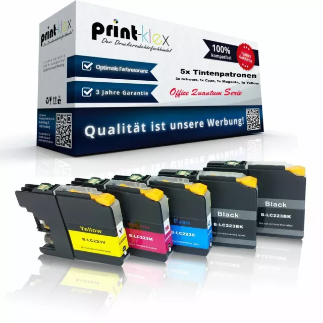 5x Kompatible Drucker Tintenpatronen für Brother MFCJ-5320-DW LC-225 Office Quan