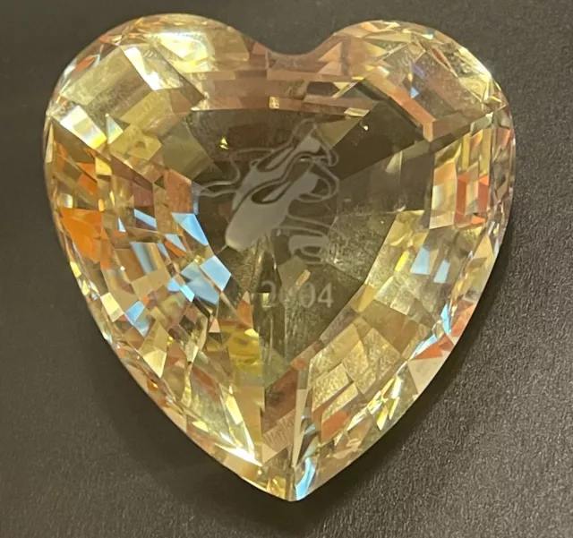 Swarovski Crystal SCS Anna Yellow Heart 662036 Retired 2004 W/ BOX COA