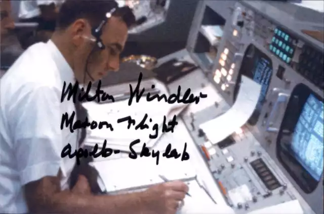 Milton Windler Signed 4x6 Photo NASA Apollo 11 13 Flight Director Space Rocket