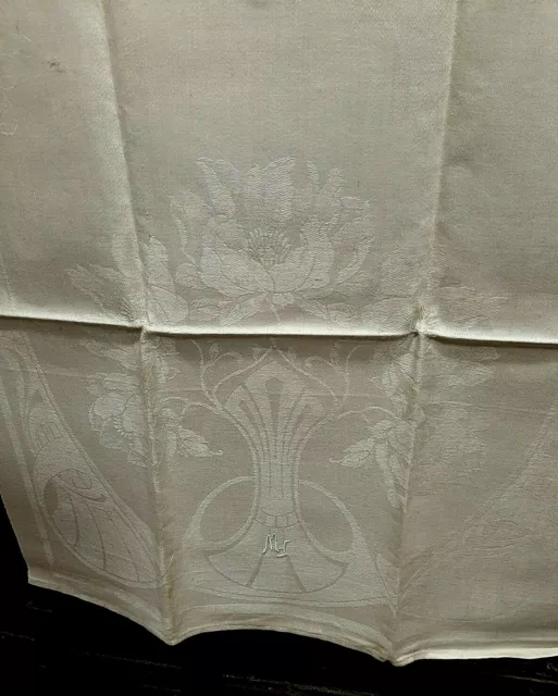 Jugendstil Leinen Damast - Bauern Leinen - Landhausküche -LinenTowel Art Nouveau