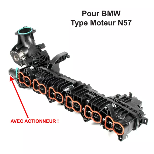 Collecteur d'admission + Vanne Actuateur Clapets pour BMW 3.0d N57 (11617811909) 3