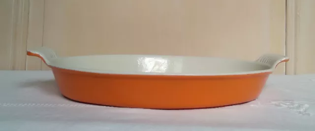 Le Creuset Grand Plat ovale fonte émaillée orange n° 32