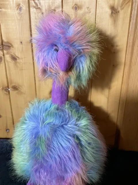 Jellycat London Rainbow Pom Pom Ostrich Emu Plush Stuffed Animal