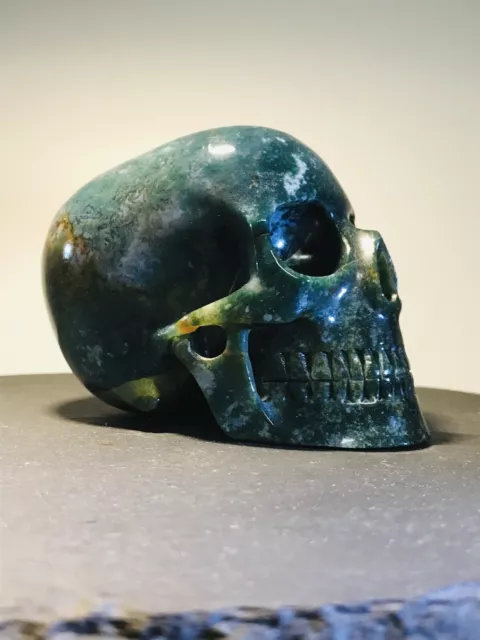 Moosachat Kristallschädel Quarz Crystal Skull Kristall Schädel Baumachat Hedges