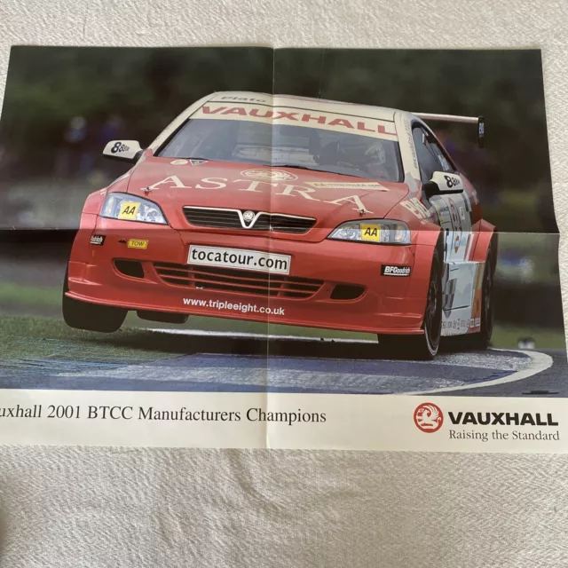 Poster Vauxhall Astra Coupe Jason Plato 2001 BTCC Champion Size 57 X 42 CM