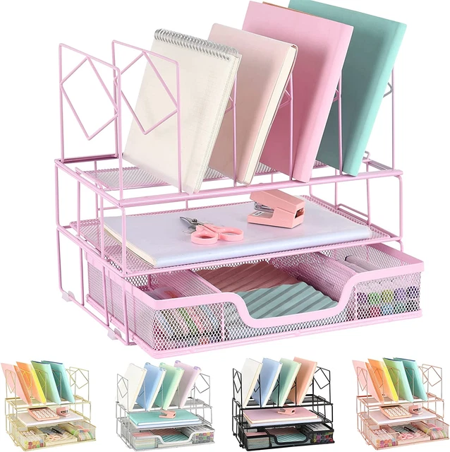 File Organizer, Kawaii Office Desk Accessories, Cute Desk Organizer with File Fo