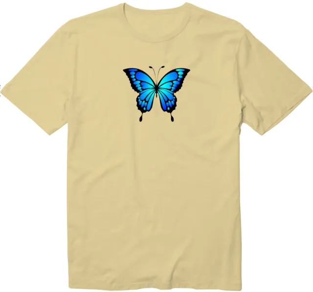 Beautiful Blue Ulysses Butterfly Animal Lover Unisex Funny Cool Graphic T-Shirt