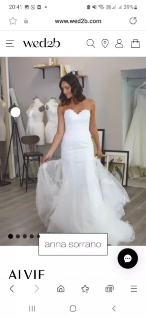 New Wed2B Anna Sorrano Alvie Wedding Dress Size 12 Wonder and under skirt