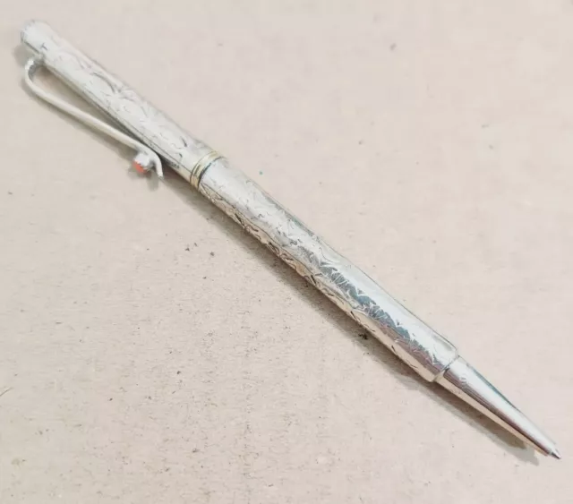 Vintage Old Pawn Navajo Sterling Silver & Coral Pen