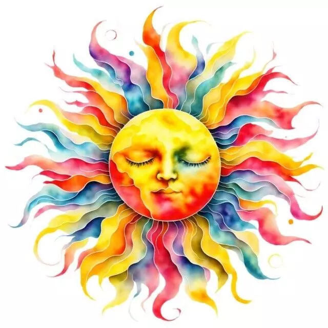 Colorful Sun Sticker