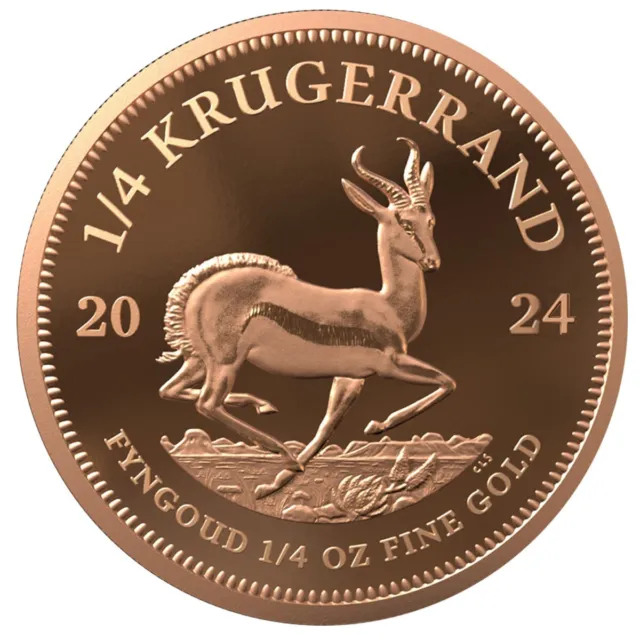 Goldmünze 1/4 oz Krügerrand 2024 in Polierte Platte im Etui gekapselt