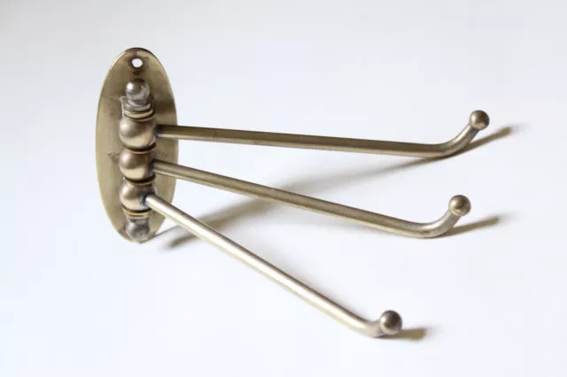 antique three arm swing towel bar holder | vtg victorian towel holder old bath