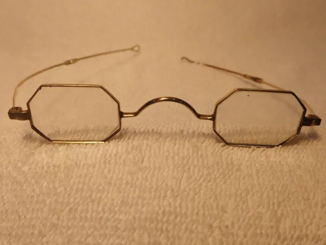 14K Solid Gold 1860 Reading Glasses: Octagon Shape With Sliding Temples Fabulous