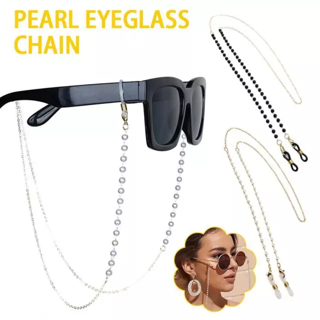 Glasses Chain Rope Lanyard Pearl Beaded Sunglasses Strap Spectacles Reading O5P6