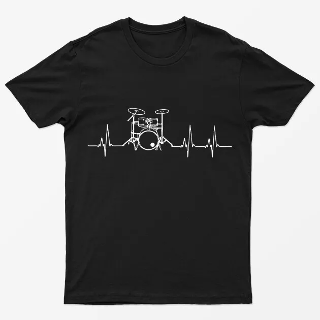 Heartbeat Drum Lovers Gift Lifeline Drumming Drummer Top Mens T shirts#M#P1#PR 6