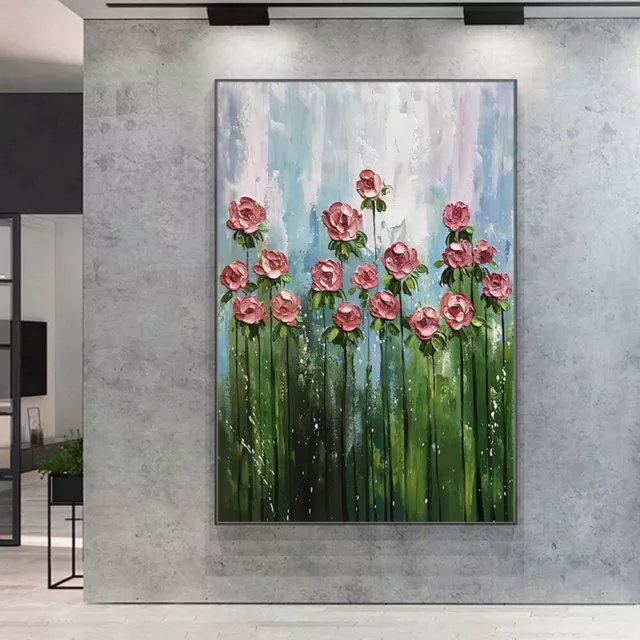 Mintura Handmade Knife Flowers Oil Painting On Canvas Wall Art Modern Home Decor