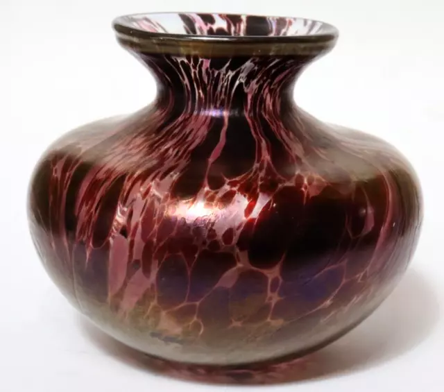 Alte ? Vase böhmisches Glas ? Glasvase Vasen Böhmen ? signiert lila rotes Design
