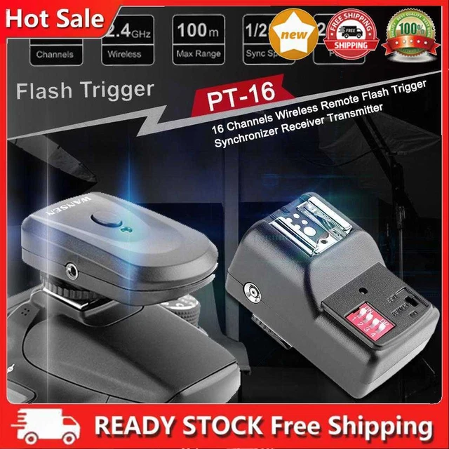 Hot Shoe Flash Lámpara 16 Canales Radio Inalámbrico Receptor Remoto Transmisor