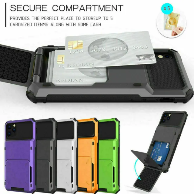 Shockproof Wallet Card Holder Case For iPhone 14 11 12 13 Pro XS Max XR 8 7 Plus