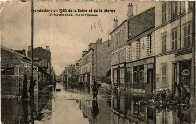 CPA ALFORTVILLE Rue de Villeneuve FLOOD 1910 (600092)