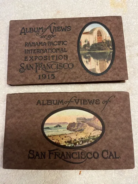 2 post Card Books Edward H. Mitchell Album of Views Of San Fran Exposition