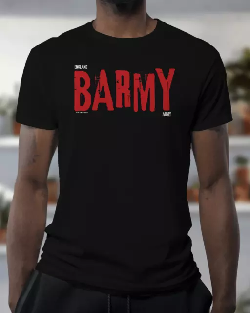 England T Shirt - BARMY ARMY - Cricket - Football - Organic - Unisex - Top