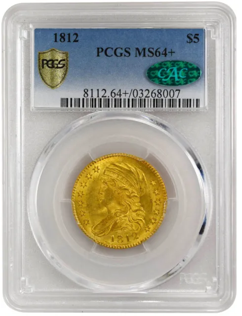 1812 $5 Capped Bust, PCGS MS64+, CAC