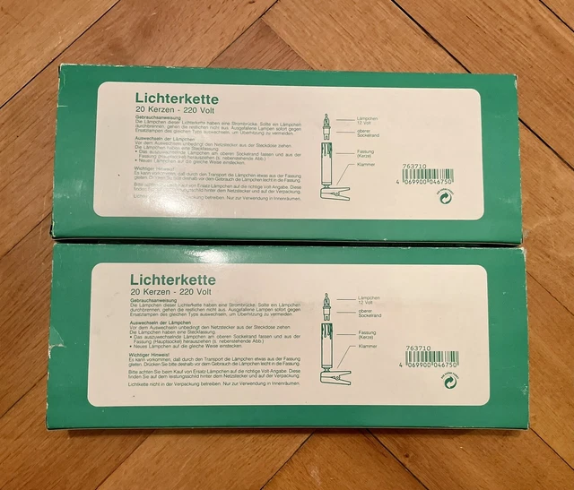 2X LICHTERKETTE MIT 20 Kerzen, golden EUR 5,00 PicClick DE