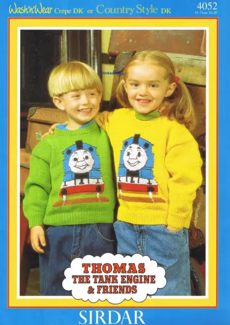 DK Knitting Pattern Thomas the Tank Engine &Friends Sweater / Jumper Kids 20-28"