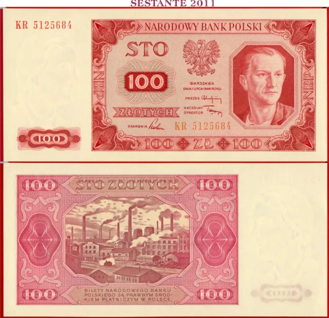 $ POLAND - 100 ZLOTICH 1.7. 1948 - P 139a (5) - UNC; free shipping from 100$
