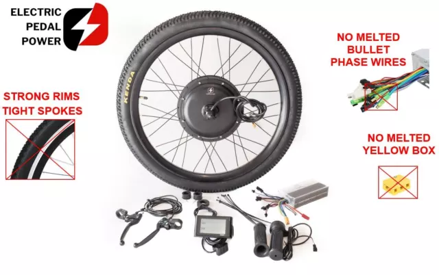 26” 27.5" 29" Rear Wheel 1500W Ebike DIY Motor Conversion Kit 36V 48V 52V