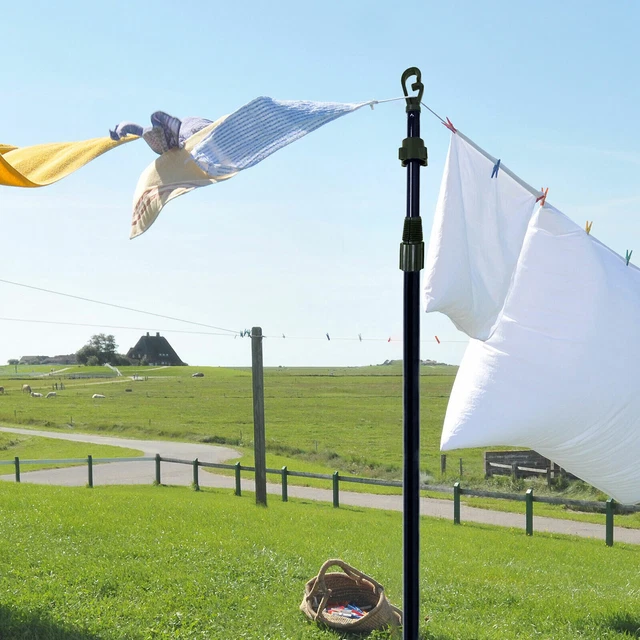 EXTENDABLE PROP LINE Heavy Duty Clothes Washing Pole Outdoor Support