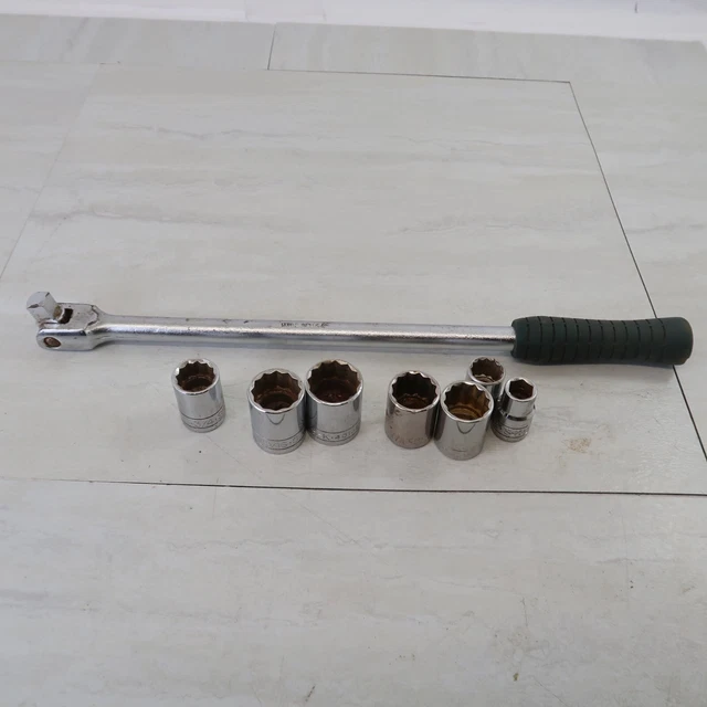 "Juego De Enchufe De Accionamiento Sk 1/2"" En Caja De Herramientas De Metal 3/4 15/16 1"" 16""