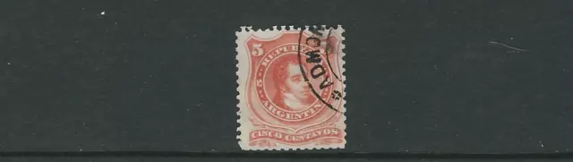 ARGENTINA 1867-68 RIVADAVIA (Scott 18) F USED