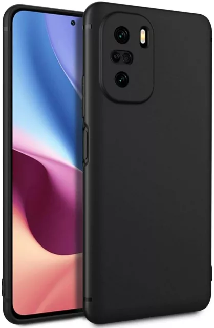 Für Xiaomi Poco F3 Schutzhülle Schmal Weich Silikon Gel Cover - Matt Schwarz