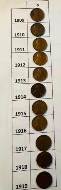 1909-1919  LIncoln Wheat Cents
