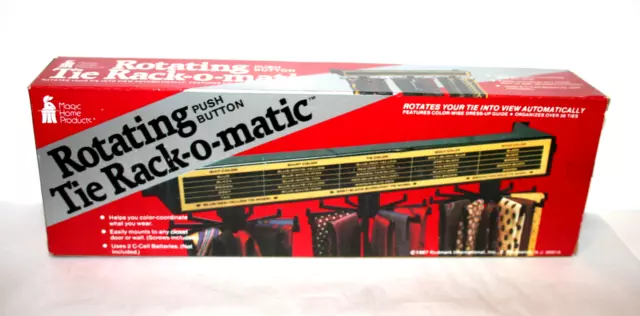 Vtg 1987 Magic Home Products Closet Rotating Tie Rack-O-Matic  Battery Operated