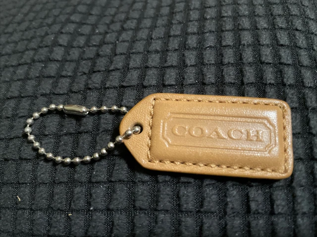 COACH Beige Leather Replacement Purse Handbag Hang Tag Charm
